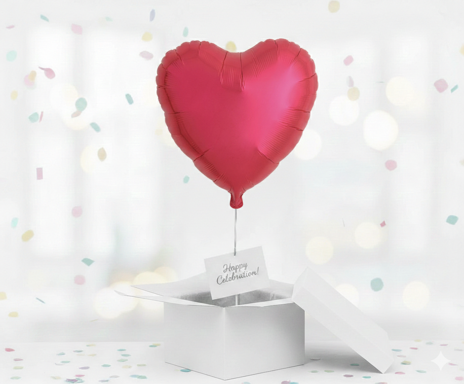 Folienballon Herz Love ca. 35 cm – Metallic Rot