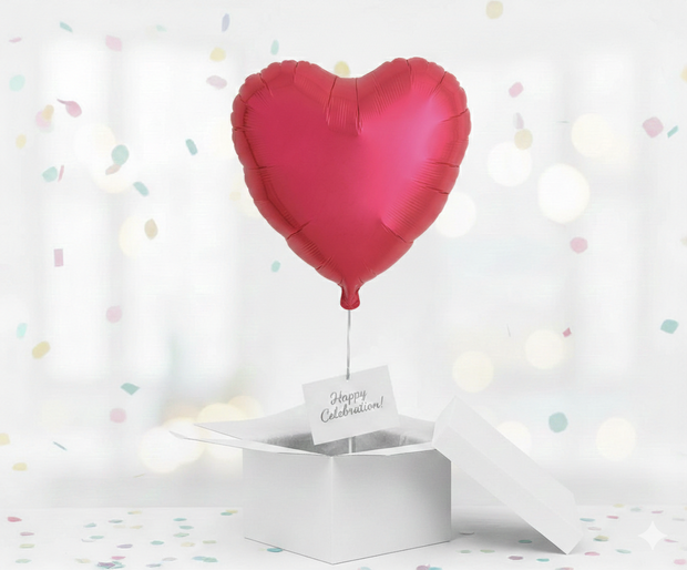Folienballon Herz Love ca. 35 cm – Metallic Rot