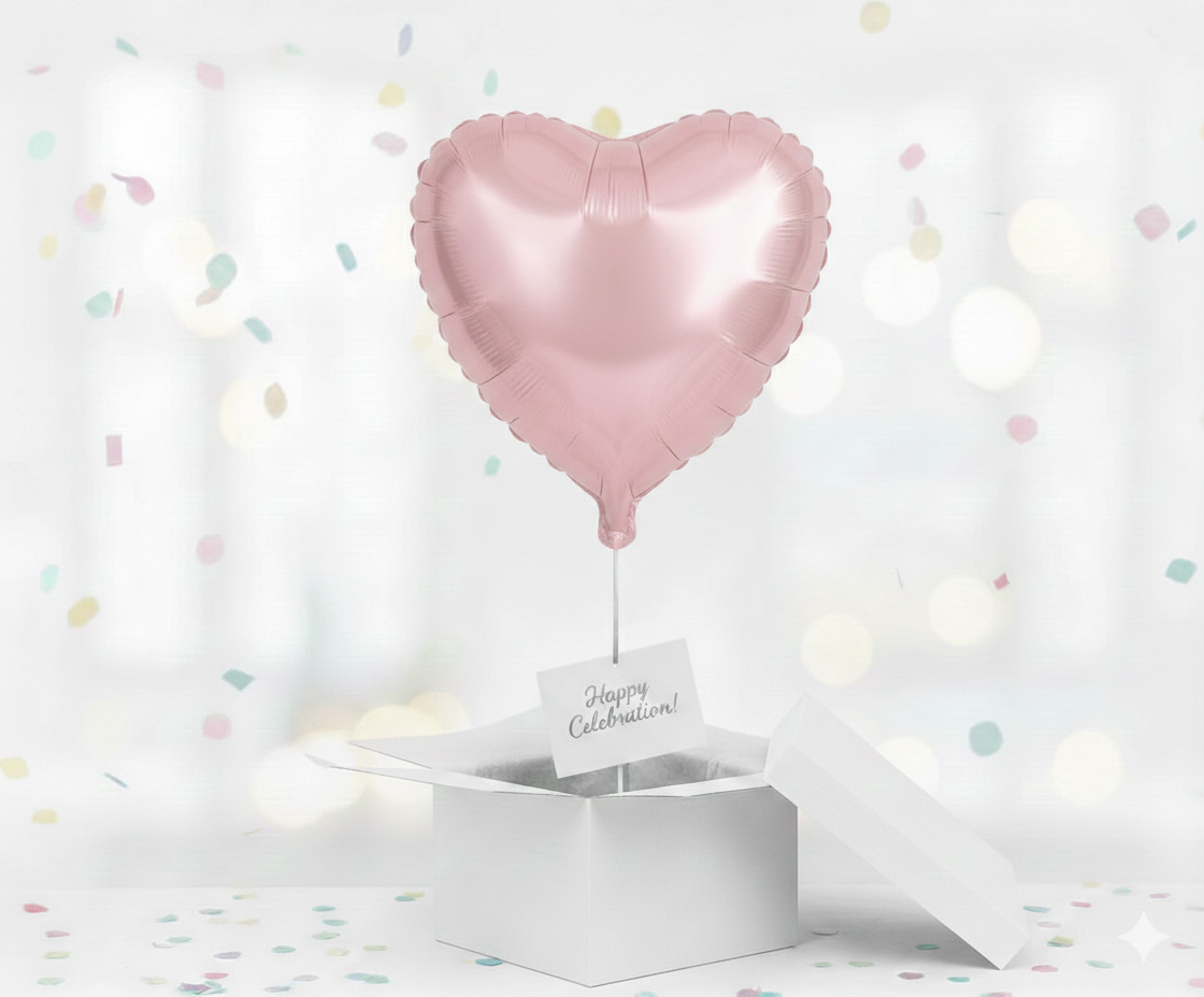Folienballon Herz Love ca. 35 cm – Metallic pink