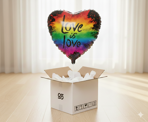 Folienballon Herz "Love is Love" – Multicolor – 46 cm