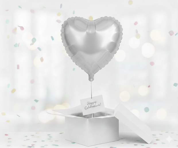 Folienballon Herz Love ca. 35 cm – Metallic silber