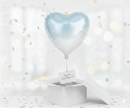Folienballon Herz LOVE ca. 45cm  – weiss-blau Farbverlauf